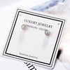 925 Stamp Silver Color Crystals Simple Small Stud Earrings For Women Wedding Party  Jewelry Accessories GaaBou