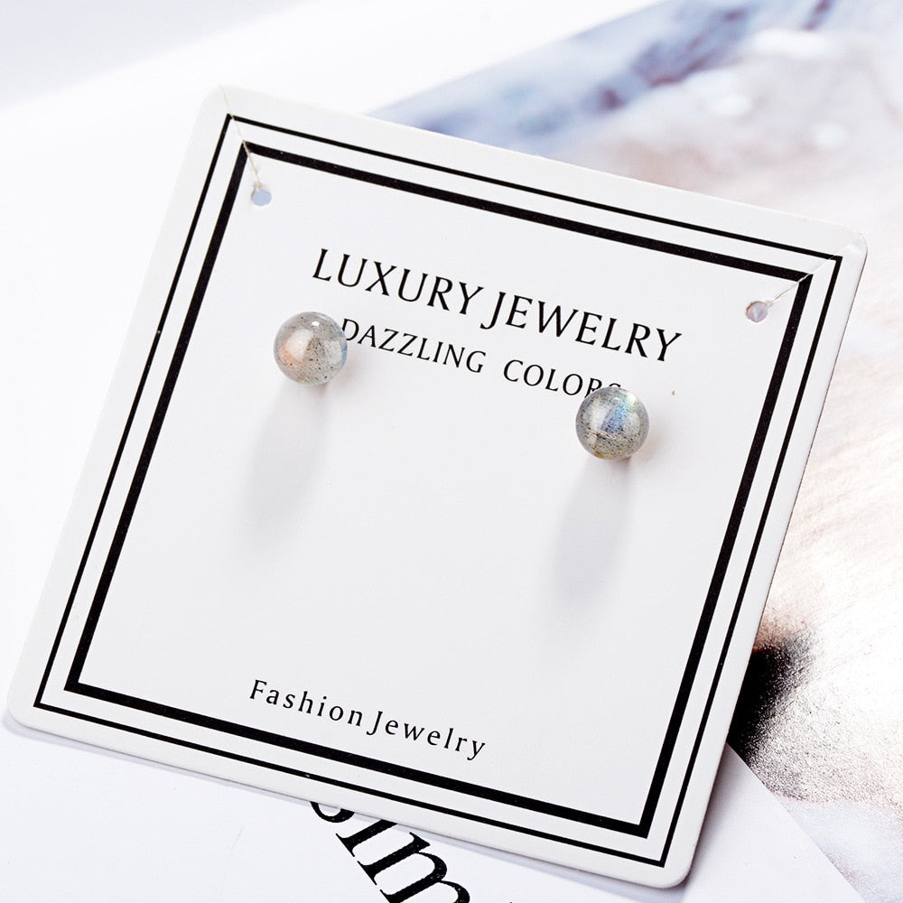 925 Stamp Silver Color Crystals Simple Small Stud Earrings For Women Wedding Party  Jewelry Accessories GaaBou