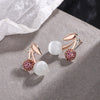 925 Stamp Silver Color Earrings Small Cherry Crystals Stud Earring For Women Designer Party  Quality Jewelry Accessories