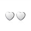 925 Stamp Silver Color Earrings heart Ear Stud Womens  Party Jewelry Love Gift Christmas