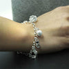925 Stamp Silver Color 13pcs Pendant Chain Charm Bracelet for Women Girls Lady Gift Women Fine Jewelry Christmas