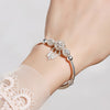 925 Stamp Silver Color Feather Hollow Ball Bracelets For Women  Lucky Bangles Wedding Party Jewelry Female Christmas Gift