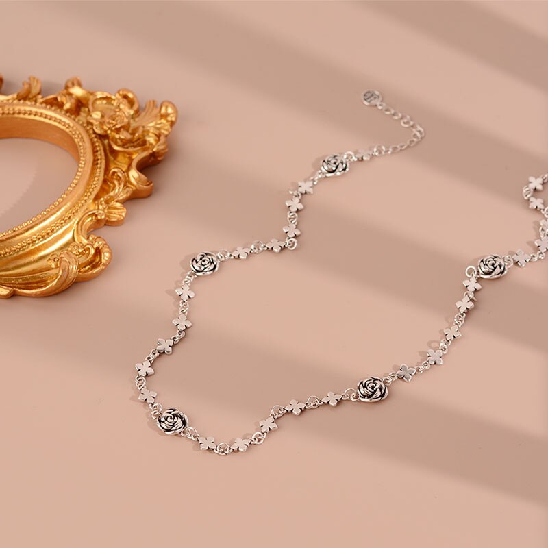 925 Stamp Silver Color Flower Bracelets Necklace Jewelry Sets For Women Wedding  Juwellery Set Female Accessories GaaBou