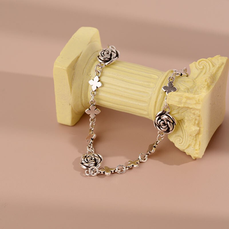 925 Stamp Silver Color Flower Bracelets Necklace Jewelry Sets For Women Wedding  Juwellery Set Female Accessories GaaBou