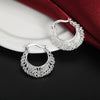 925 Stamp Silver Color Flower Circle Small Hoop Earrings For Women Sleeper Earrings Trend Wedding Jewelry Christmas Gift GaaBou