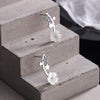 925 Stamp Silver Color Flower Stud Earrings For Women Star Zircon Earrings Korea  Wedding Jewelry Gift GaaBou