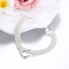 925 Stamp Silver Color Heart Bracelets For Women Tassels Chain Bangles Engagement Wedding Party Jewelry GaaBou Christmas