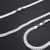 925 Stamp Silver Color Hip Hop 5mm  Necklace Chain Bracelet Women Men Original Gifts Fine Jewelry Sets