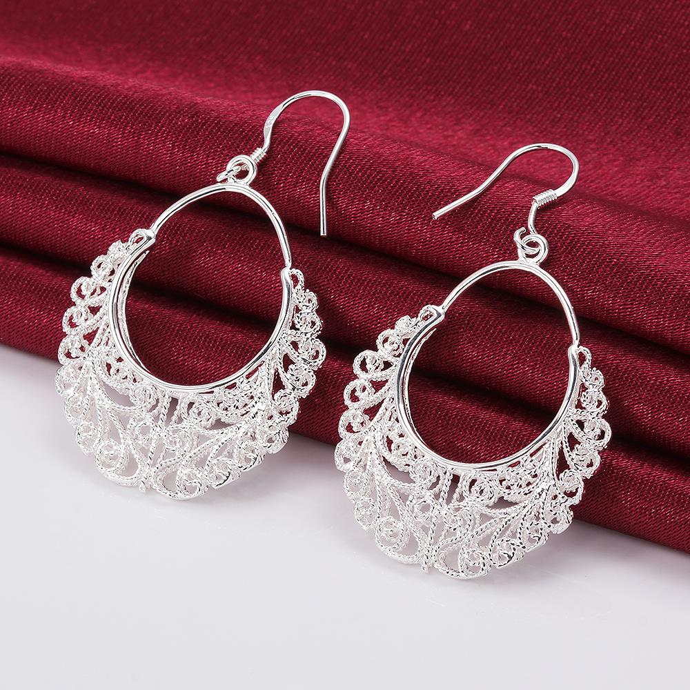 925 Stamp Silver Color Hollow Flower Hanging Earrings For Women  Long Earrings Party Jewelry Female Christmas Gift GaaBou