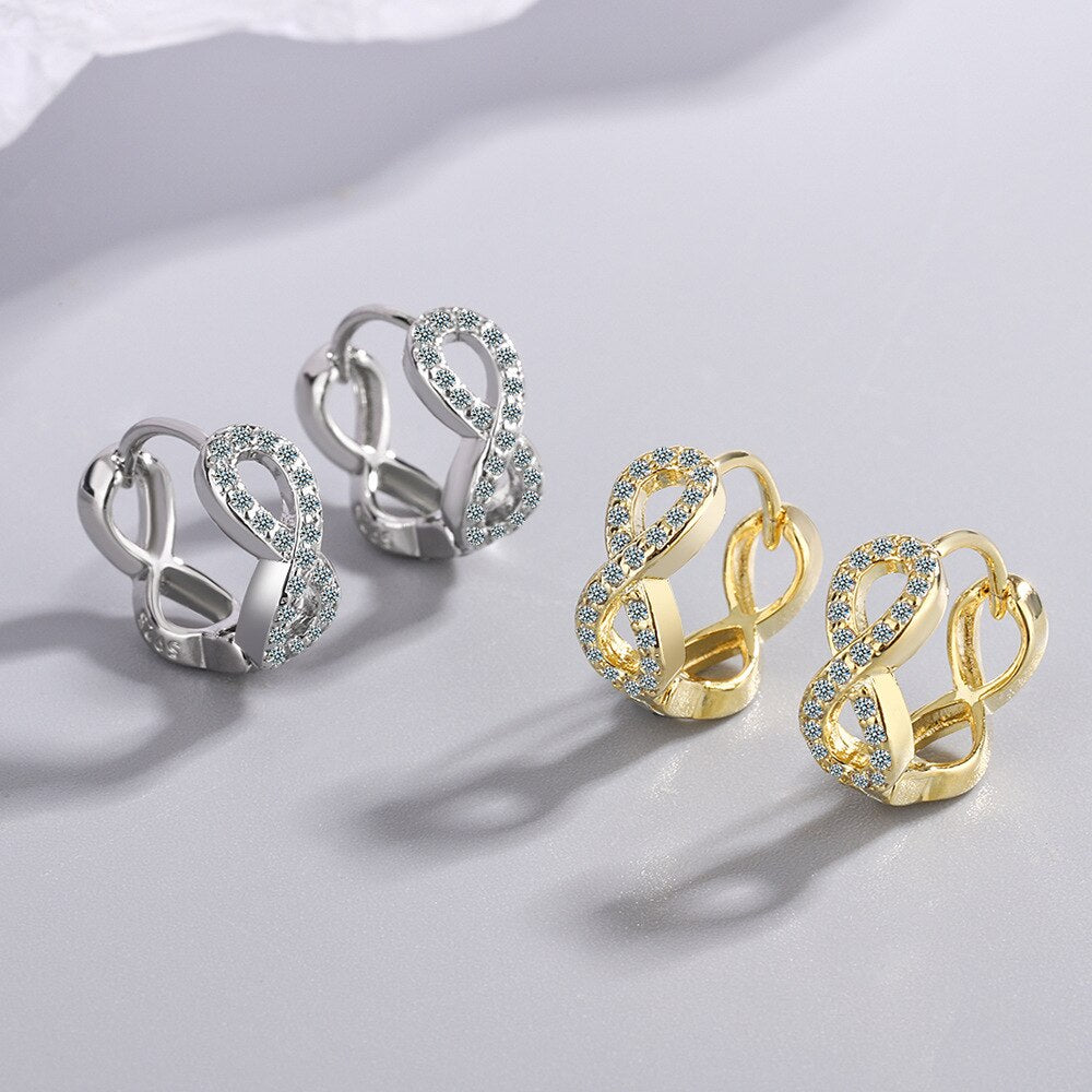 925 Stamp Silver Color Hollow Geometry Ring Earrings For Women Wedding Designer Earrings  Christmas Jewelry 2022