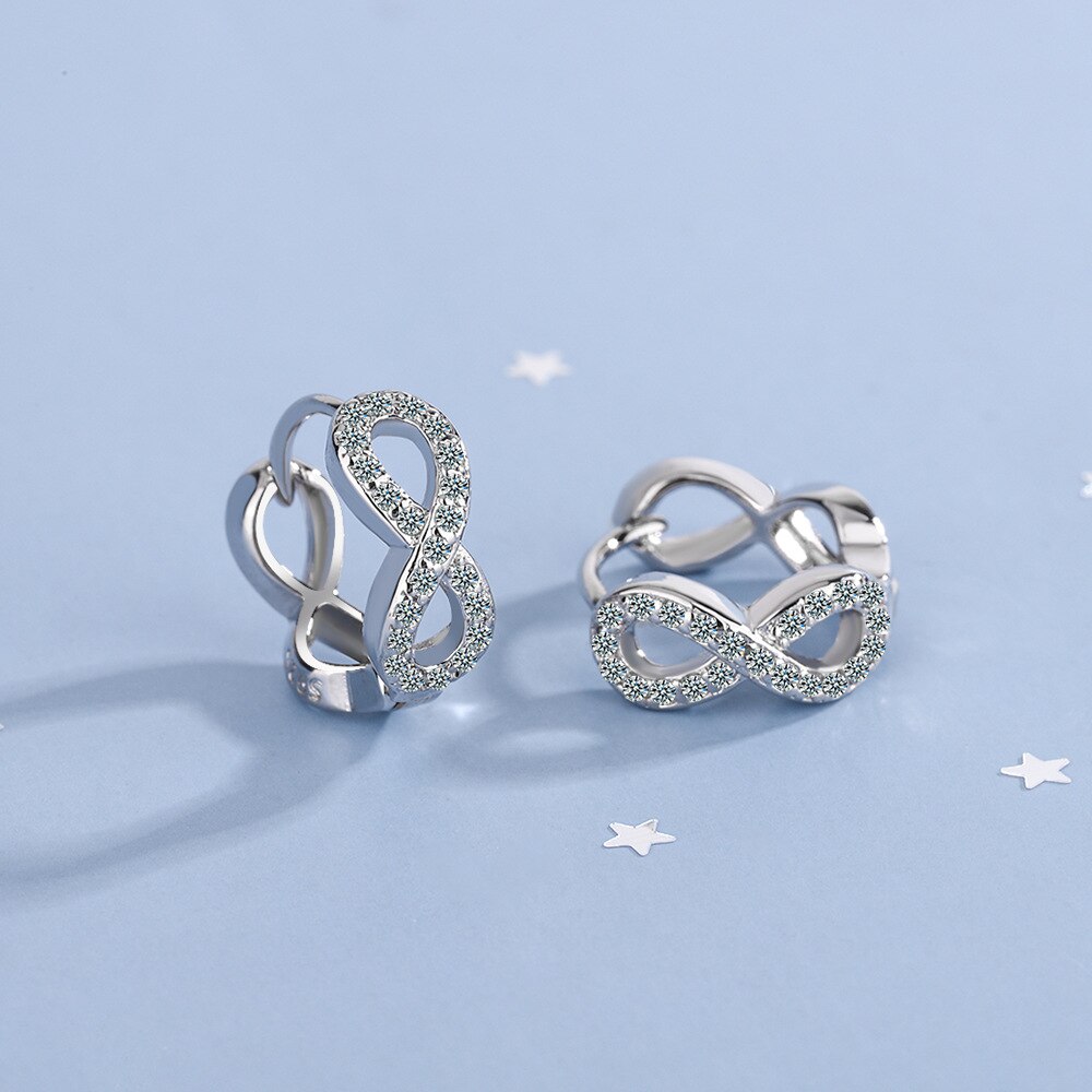 925 Stamp Silver Color Hollow Geometry Ring Earrings For Women Wedding Designer Earrings  Christmas Jewelry 2022
