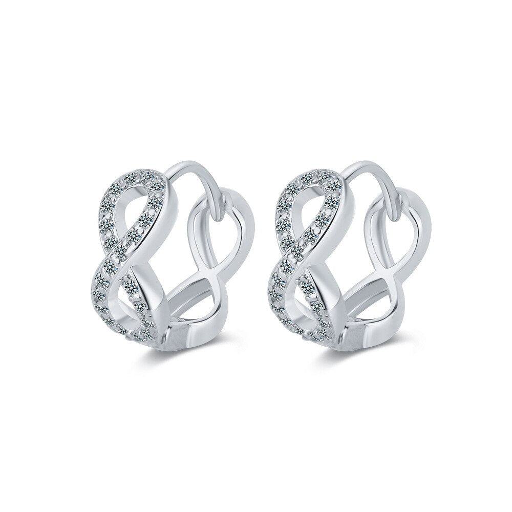 925 Stamp Silver Color Hollow Geometry Ring Earrings For Women Wedding Designer Earrings  Christmas Jewelry 2022