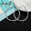 925 Stamp Silver Color Hoop Earrings For Women 40mm/4cm Round Circle Earrings Jewelry 2022 Trend Christmas GaaBou