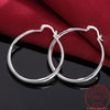 925 Stamp Silver Color Hoop Earrings For Women 40mm/4cm Round Circle Earrings Jewelry 2022 Trend Christmas GaaBou