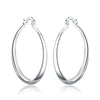 925 Stamp Silver Color Hoop Earrings For Women 40mm/4cm Round Circle Earrings Jewelry 2022 Trend Christmas GaaBou