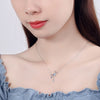 925 Stamp Silver Color Jewelry Set Moon Stud Earrings For Women Wedding Necklaces Crystal Elegant Party Girl Gift