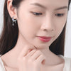 925 Stamp Silver Color Jewelry Set Moon Stud Earrings For Women Wedding Necklaces Crystal Elegant Party Girl Gift