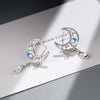 925 Stamp Silver Color Jewelry Set Moon Stud Earrings For Women Wedding Necklaces Crystal Elegant Party Girl Gift