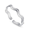 925 Stamp Silver Color Ladies Shiny Ripple Whirl Bracelet Women Men Girls Open Cuff Bangle Adjustable Gift Present Christmas
