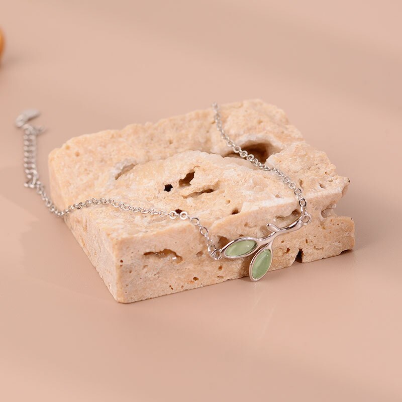 925 Stamp Silver Color Leaf Bracelets For Women Chains Charms Boho Bracelets On Hand Designer  Jewelry Female Christmas