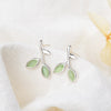 925 Stamp Silver Color Leaf Plant Stud Earrings For Children Light  Women Jewelry Accessories