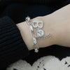 925 Stamp Silver Color Letter B Bracelets For Women Hippie Chains Charms Bracelets Designer  Jewelry Gift Female Christmas