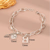925 Stamp Silver Color Letter B Bracelets For Women Hippie Chains Charms Bracelets Designer  Jewelry Gift Female Christmas