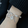 925 Stamp Silver Color Letter B Bracelets For Women Hippie Chains Charms Bracelets Designer  Jewelry Gift Female Christmas