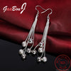 925 Stamp Silver Color Long Tassel Hanging Balls Earrings Dangle For Women  Jewelry Accessories Christmas GaaBou