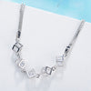 925 Stamp Silver Color Lucky Bracelets Cuff Cube Box charm Chain Bangle Women Ladies Girls Jewelry Gift Silber Christmas