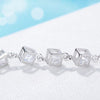 925 Stamp Silver Color Lucky Bracelets Cuff Cube Box charm Chain Bangle Women Ladies Girls Jewelry Gift Silber Christmas