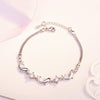 925 Stamp Silver Color Lucky Bracelets Chain Bangle Animal Dolphin Zirconia bangle Women ladies Jewelry Gift Christmas
