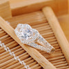 925 Stamp Silver Color  Heart Zircon Rings For Women Wedding Engagement Fine Jewelry Gift Female GaaBou Jewellery