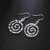 925 Stamp Silver Color  Round Thread Cute Drop Long Hanging Dangle Earrings Hooks For Women Jewelry Christmas