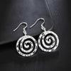 925 Stamp Silver Color  Round Thread Cute Drop Long Hanging Dangle Earrings Hooks For Women Jewelry Christmas