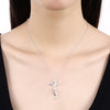 925 Stamp Silver Color Necklace Pendant Charm Choker  Girl Retro Lucky Cross Zircon Elegant Link Chain Jewelry Gift