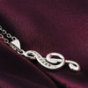 925 Stamp Silver Color Necklace Pendant Zircon Choker Lucky Wedding Retro Music Note Charm Gifts Elegant Jewelry Gift