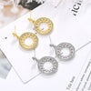 925 Stamp Silver Color Jewelry  Dangle Hollow Round Classic Stud Earrings For Women Retro Trendy Wedding Girls Gift