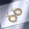 925 Stamp Silver Color Jewelry  Dangle Hollow Round Classic Stud Earrings For Women Retro Trendy Wedding Girls Gift