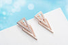 925 Stamp Silver Color Jewelry  Double Triangle Zircon Earrings For Women Retro Trendy Party Girls Gift Christmas