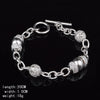 925 Stamp Silver Color Personalized Circular Bracelets Charms Ball Bangles Party Retro Jewelry Accessories For Women Christmas