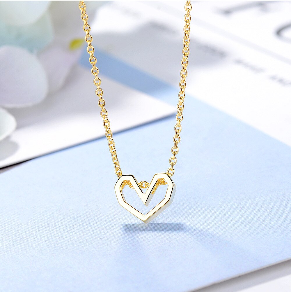 925 Stamp Silver Color Personalized Hollow Heart Pendant And Necklaces For Women 18Inch Chain Wedding Party Jewelry Gift GaaBou