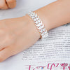 925 Stamp Silver Color Punk Chain Bracelet Retro Bangle Women  Jewelry Engagement Christmas Gift Christmas
