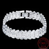 925 Stamp Silver Color Punk Chain Bracelet Retro Bangle Women  Jewelry Engagement Christmas Gift Christmas