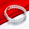 925 Stamp Silver Color Punk Chain Bracelet Retro Bangle Women  Jewelry Engagement Christmas Gift Christmas