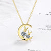 925 Stamp Silver Color Rabbit Zircon Moon Pendants And Necklaces For Women Wedding Party Engagement Charm Jewelry Gifts GaaBou
