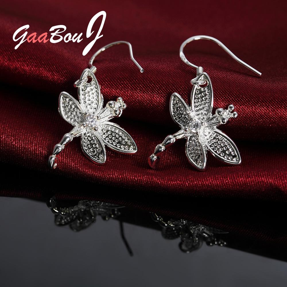 925 Stamp Silver Color Retro Zircon Dangle Earrings For Women Animal Drop Earrings Wedding Party Jewelry Christmas GaaBou