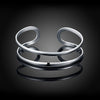 925 Stamp Silver Color Simple Line Cuff Bracelets For Women  Retro Bangles Wedding Party Jewelry Christmas Gift GaaBou