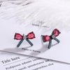 925 Stamp Silver Color Small Earring Women's Butterfly Bow Crystal Stud Earrings Piercing Ear Jewelry 2022 GaaBou