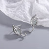 925 Stamp Silver Color Small Leaf Stud Earrings Women's Gold Zircon Earring Piercing Ear Wedding Jewelry 2022